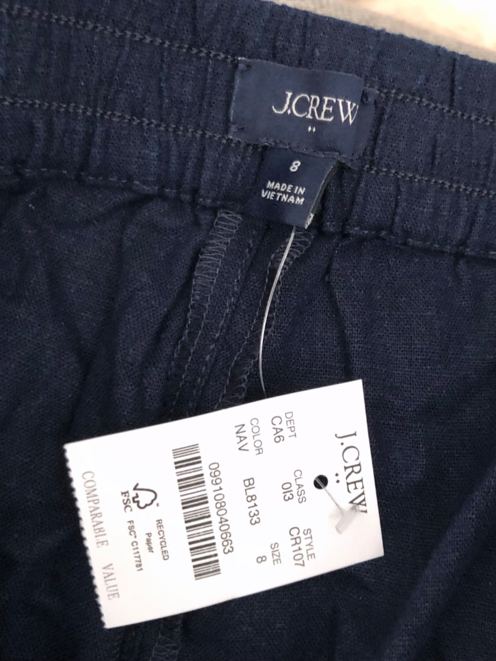 NWT J.Crew Factory Linen-blend Drawstring Short - Picture 6 of 7